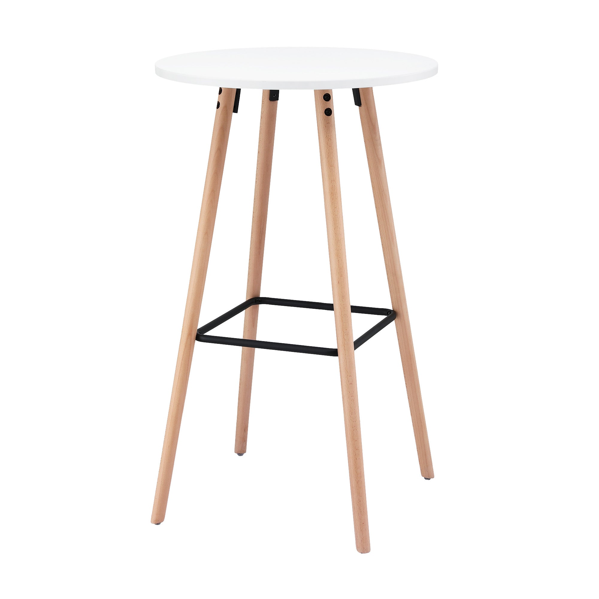 Artiss Bar Table Round Counter Kitchen Dining Desk Pub 98cm Height Wood White BA-K-TB310-WH