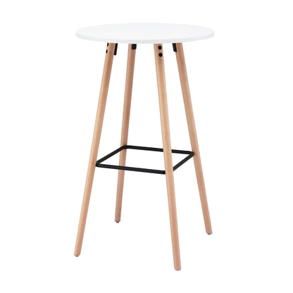 Artiss Bar Table Round Counter Kitchen Dining Desk Pub 98cm Height Wood White BA-K-TB310-WH