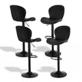 Artiss 4x Bar Stools Kitchen Swivel Gas Lift Counter Chair Shell Leather Black BA-KJ-5681-BKX4