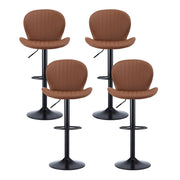 Artiss 4x Bar Stools Kitchen Swivel Gas Lift Counter Chair Shell Leather Brown BA-KJ-5681-BRX4