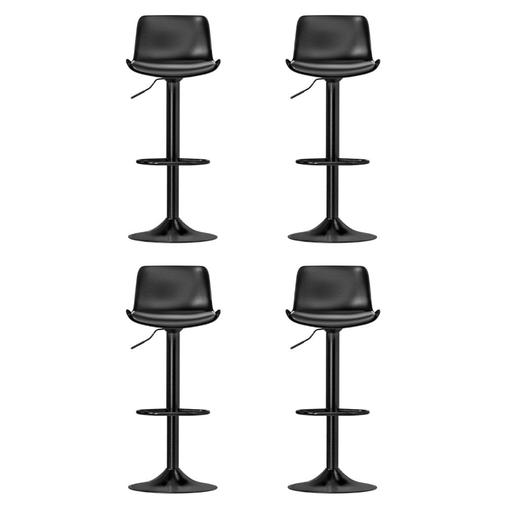 Artiss 4x Bar Stools Padded Seat Gas Lift Black BA-KJ-GL-BPP-SPU-BKX4