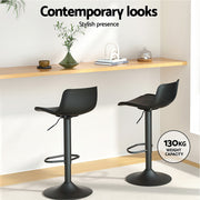 Artiss 4x Bar Stools Padded Seat Gas Lift Black BA-KJ-GL-BPP-SPU-BKX4