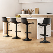 Artiss 4x Bar Stools Padded Seat Gas Lift Black BA-KJ-GL-BPP-SPU-BKX4