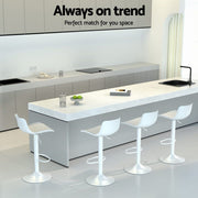 Artiss Bar Stools Kitchen Swivel Gas Lift Stool Leather Dining Chairs White x2 BA-KJ-GL-BPP-SPU-WHX2