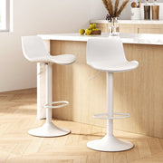 Artiss Bar Stools Kitchen Swivel Gas Lift Stool Leather Dining Chairs White x2 BA-KJ-GL-BPP-SPU-WHX2