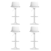 4x Artiss Bar Stools Kitchen Swivel Gas Lift Stool Leather Dining Chairs White BA-KJ-GL-BPP-SPU-WHX4