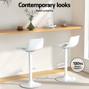 4x Artiss Bar Stools Kitchen Swivel Gas Lift Stool Leather Dining Chairs White BA-KJ-GL-BPP-SPU-WHX4