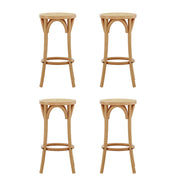 Artiss 4x Bar Stoosl Rattan Seat Wooden BA-L-RA-B13-NAX4