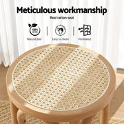Artiss 4x Bar Stoosl Rattan Seat Wooden BA-L-RA-B13-NAX4