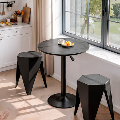 Artiss Bar Stools and Table Set 3PCS Dining Desk Kitchen Chairs Cafe Pub Black BA-SET-304-T-BK