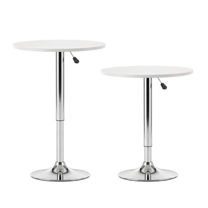 Artiss Bar Stools and Table Set 3PCS Dining Desk Kitchen Chairs Cafe Pub White BA-SET-304-T-WH
