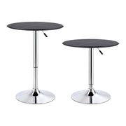 Artiss Bar Stools and Table Set 3PCS Dining Desk Kitchen Chair PVC Leather Black BA-SET-304PVC-T-BK