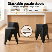 Artiss Bar Stools and Table Set 3PCS Dining Desk Kitchen Chair PVC Leather Black BA-SET-304PVC-T-BK