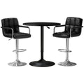 Artiss Bar Table and Stools Set Dining Desk Kitchen Chairs Cafe Pub BA-TAB-CHR-GASLIFT-BK