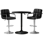 Artiss Bar Table and Stools Set Dining Desk Kitchen Chairs Cafe Pub BA-TAB-CHR-GASLIFT-BK