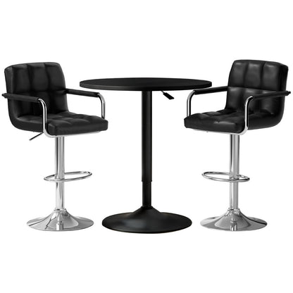 Artiss Bar Table and Stools Set Dining Desk Kitchen Chairs Cafe Pub BA-TAB-CHR-GASLIFT-BK