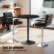 Artiss Bar Table and Stools Set Dining Desk Kitchen Chairs Cafe Pub BA-TAB-CHR-GASLIFT-BK