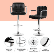 Artiss Bar Table and Stools Set Dining Desk Kitchen Chairs Cafe Pub BA-TAB-CHR-GASLIFT-BK