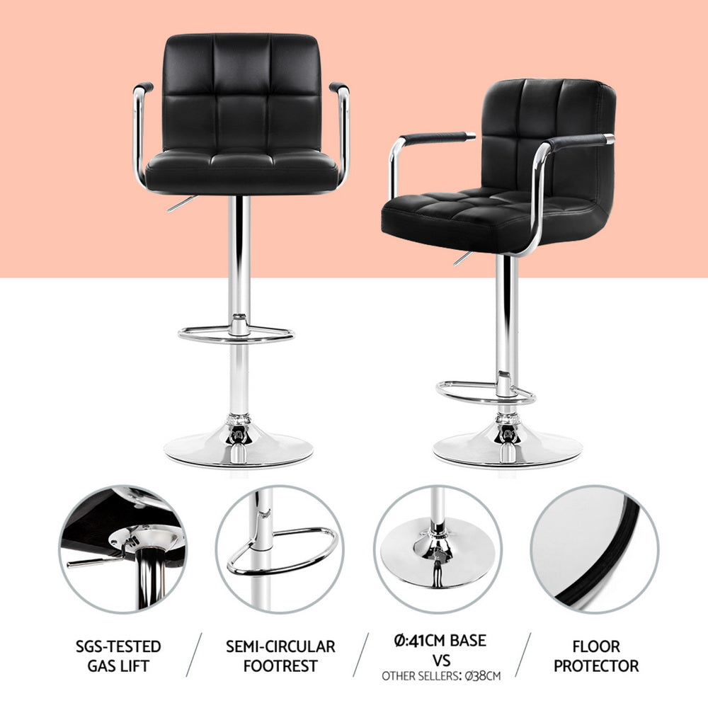 Artiss Bar Table and Stools Set Dining Desk Kitchen Chairs Cafe Pub BA-TAB-CHR-GASLIFT-BK