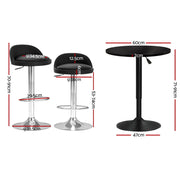 Artiss Bar Table and Stools Set Dining Desk Kitchen Chairs Cafe Pub BA-TAB-CHR-GASLIFT-BKSV
