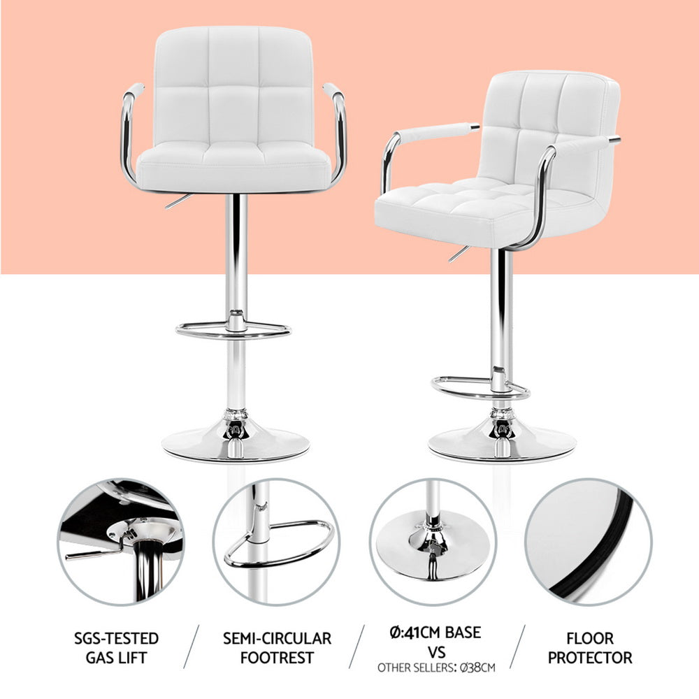 Artiss Bar Table and Stools Set Dining Desk Kitchen Chairs Cafe Pub BA-TAB-CHR-GASLIFT-WH