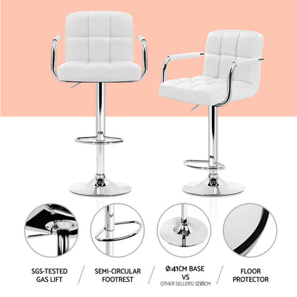 Artiss Bar Table and Stools Set Dining Desk Kitchen Chairs Cafe Pub BA-TAB-CHR-GASLIFT-WH