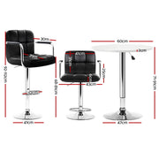 Artiss Bar Table and Stools Set Dining Desk Kitchen Chairs Cafe Pub BA-TAB-CHR-GASLIFT-WHBK