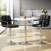 Artiss Bar Table and Stools Set Dining Desk Kitchen Chairs Cafe Pub BA-TAB-CHR-GASLIFT-WHBK