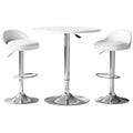 Artiss Bar Table and Stools Set Dining Desk Kitchen Chairs Cafe Pub BA-TAB-CHR-GASLIFT-WHSV