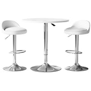 Artiss Bar Table and Stools Set Dining Desk Kitchen Chairs Cafe Pub BA-TAB-CHR-GASLIFT-WHSV