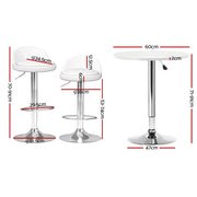 Artiss Bar Table and Stools Set Dining Desk Kitchen Chairs Cafe Pub BA-TAB-CHR-GASLIFT-WHSV
