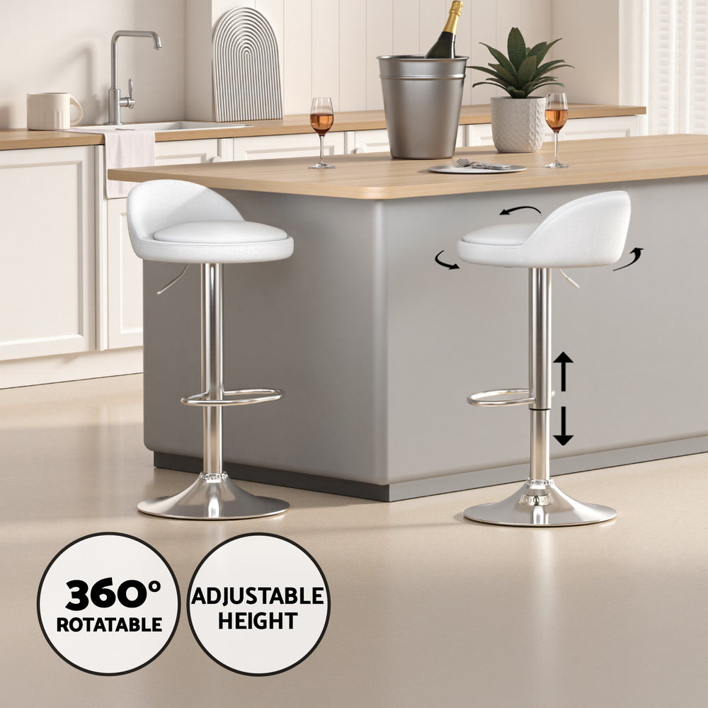 Artiss Bar Table and Stools Set Dining Desk Kitchen Chairs Cafe Pub BA-TAB-CHR-GASLIFT-WHSV