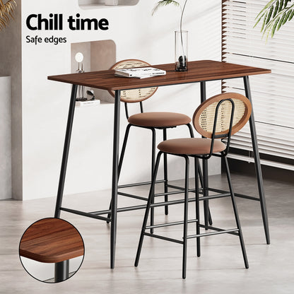 Artiss Bar Table Stools Set Dining Desk Industrial Kitchen Chairs Cafe Pub BA-TAB-CHR-SET-BR