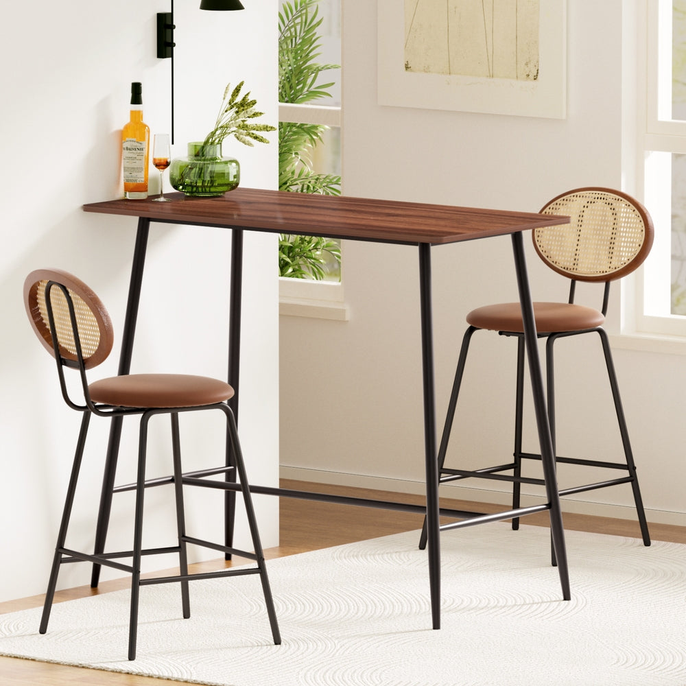 Artiss Bar Table Stools Set Dining Desk Industrial Kitchen Chairs Cafe Pub BA-TAB-CHR-SET-BR