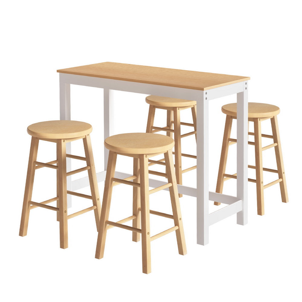 Artiss Bar Table and Stools Set Dining Desk Kitchen Chairs Cafe Pub BA-TAB-CHR-SET-NT