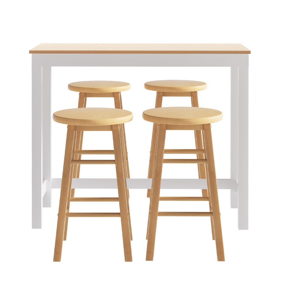 Artiss Bar Table and Stools Set Dining Desk Kitchen Chairs Cafe Pub BA-TAB-CHR-SET-NT