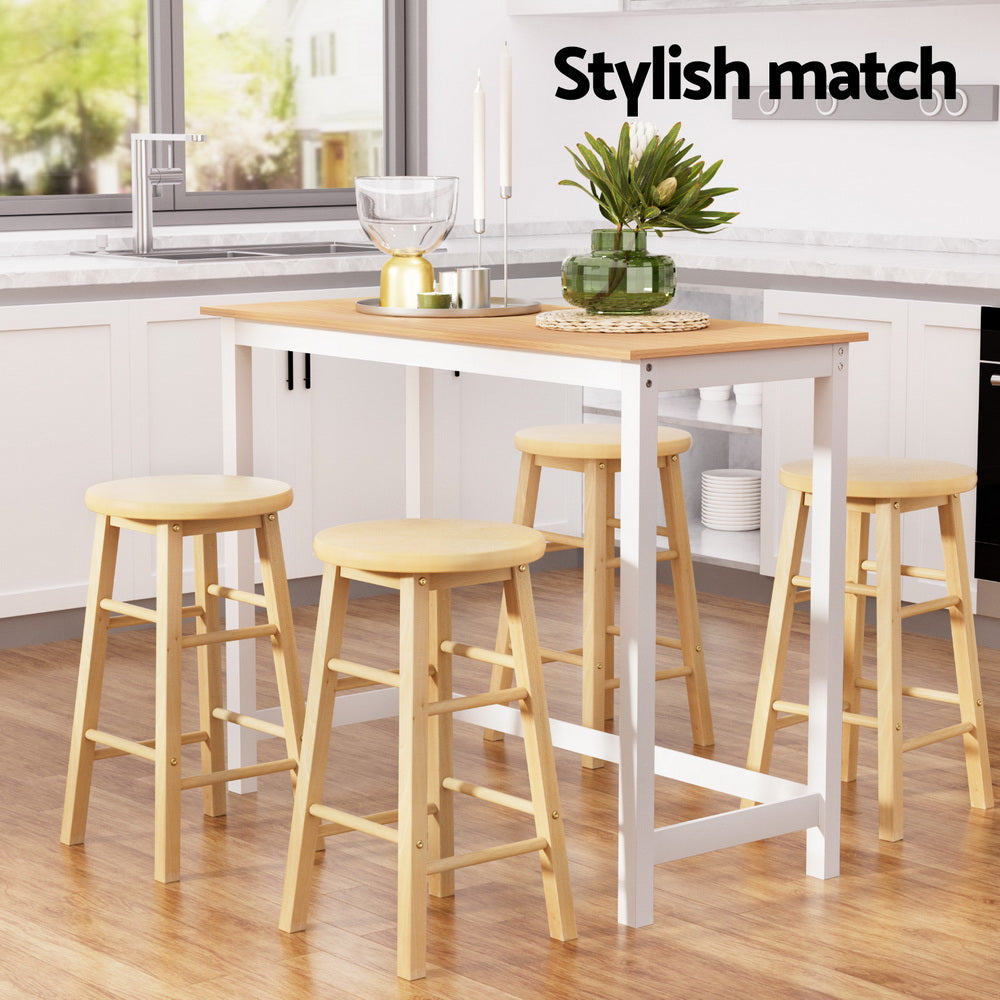 Artiss Bar Table and Stools Set Dining Desk Kitchen Chairs Cafe Pub BA-TAB-CHR-SET-NT