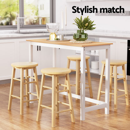 Artiss Bar Table and Stools Set Dining Desk Kitchen Chairs Cafe Pub BA-TAB-CHR-SET-NT