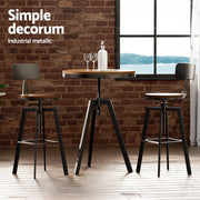 Artiss Bar Table and Stools Set Dining Desk Industrial Kitchen Chairs Cafe Pub BA-TAB-CHR-SET-RETRO