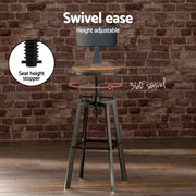 Artiss Bar Table and Stools Set Dining Desk Industrial Kitchen Chairs Cafe Pub BA-TAB-CHR-SET-RETRO