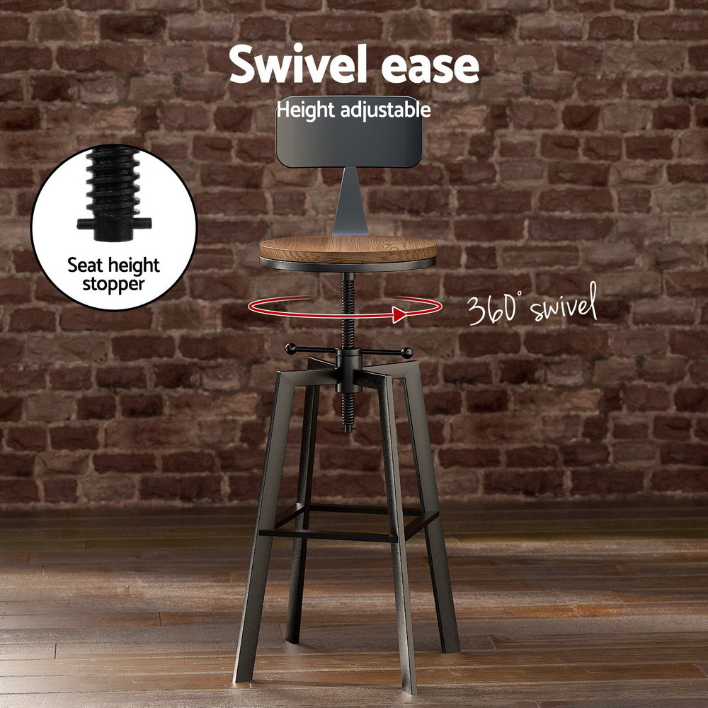 Artiss Bar Table and Stools Set Dining Desk Industrial Kitchen Chairs Cafe Pub BA-TAB-CHR-SET-RETRO