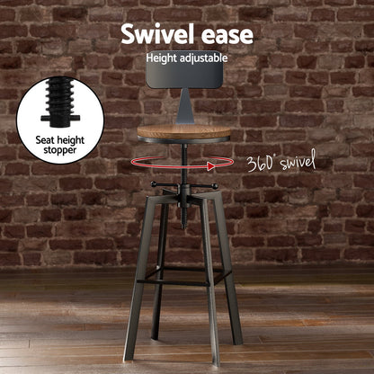 Artiss Bar Table and Stools Set Dining Desk Industrial Kitchen Chairs Cafe Pub BA-TAB-CHR-SET-RETRO