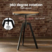 Artiss Bar Table and Stools Set Dining Desk Industrial Kitchen Chairs Cafe Pub BA-TAB-CHR-SET-RETRO