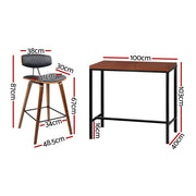 Artiss Bar Table and Stools Set Dining Desk Kitchen Chairs Cafe Pub BA-TAB-CHR-SET-WAL