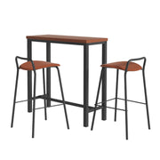 Artiss Bar Table and Stools Set Dining Desk Kitchen Chairs Cafe Pub BA-TAB-CHR-SET-WALBR