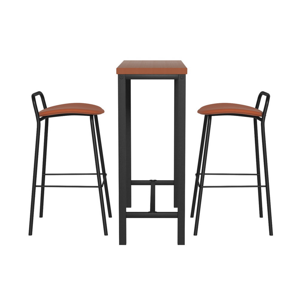 Artiss Bar Table and Stools Set Dining Desk Kitchen Chairs Cafe Pub BA-TAB-CHR-SET-WALBR