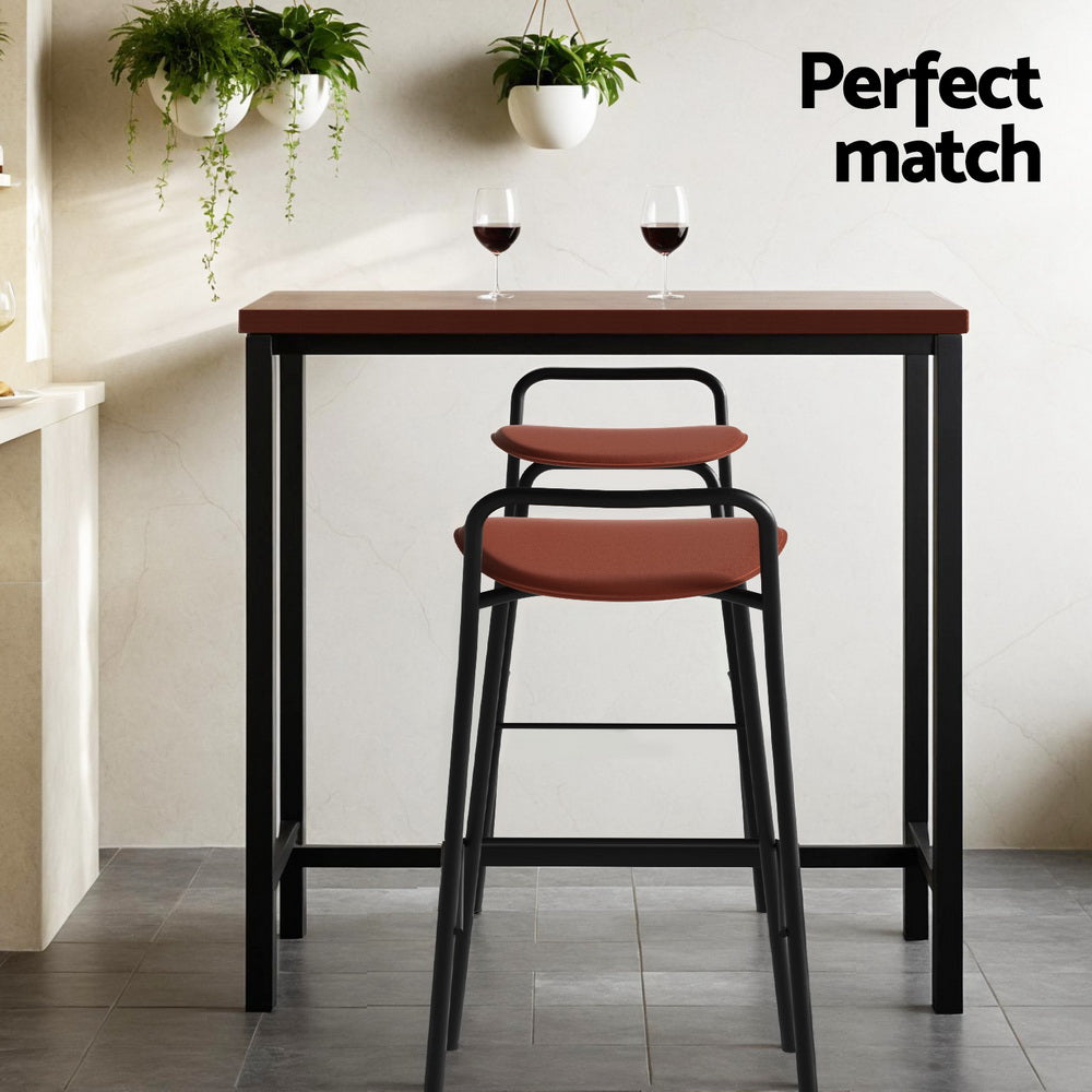 Artiss Bar Table and Stools Set Dining Desk Kitchen Chairs Cafe Pub BA-TAB-CHR-SET-WALBR