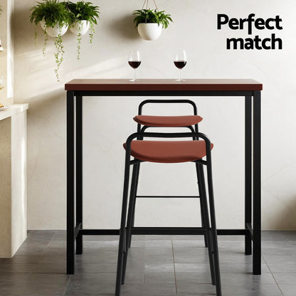 Artiss Bar Table and Stools Set Dining Desk Kitchen Chairs Cafe Pub BA-TAB-CHR-SET-WALBR