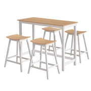 Artiss Bar Table and Stools Set Dining Desk Solid Wood Kitchen Chairs Cafe Pub BA-TAB-CHR-SET-WD