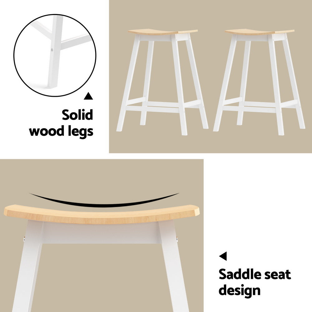 Artiss Bar Table and Stools Set Dining Desk Solid Wood Kitchen Chairs Cafe Pub BA-TAB-CHR-SET-WD